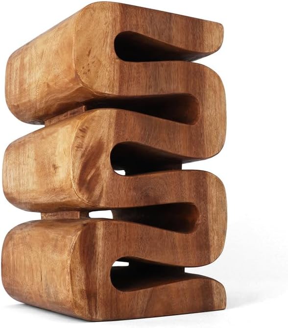 Rutledge & King Aspen Wood End Table - Unique Wooden Side Table - Mid Century Side Table - Saur