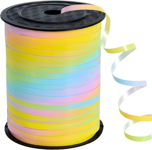 BEISHIDA 500 Yards Rainbow Curling Ribbon Pastel Balloon String, Light Color Balloon Ribbon for