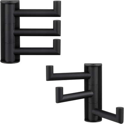 Angle Simple Swivel Towel Hooks for Bathroom, SUS 304 Stainless Steel Foldable 3 Arms Robe Towel