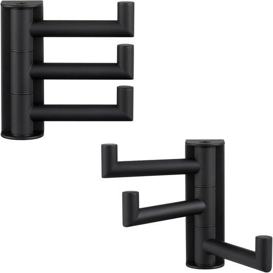 Angle Simple Swivel Towel Hooks for Bathroom, SUS 304 Stainless Steel Foldable 3 Arms Robe Towel