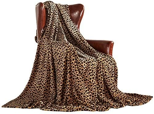 MERRYLIFE Leopard Throw Blanket Decorative Fleece Throw | Ultra-Plush Colorful Girls Boys | Couch