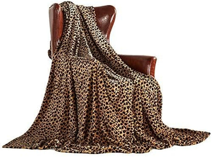 MERRYLIFE Leopard Throw Blanket Decorative Fleece Throw | Ultra-Plush Colorful Girls Boys | Couch