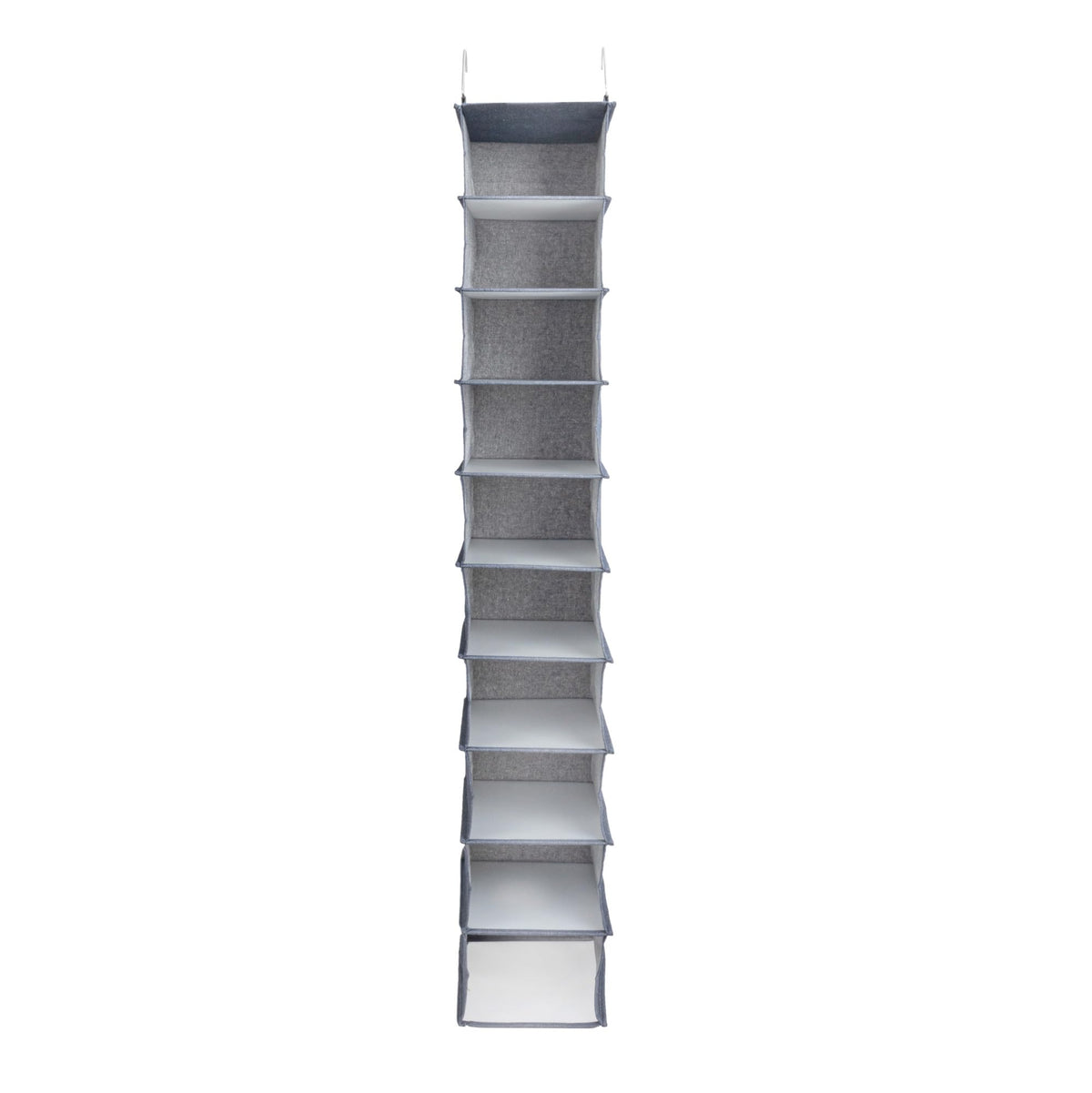 Household Essentials Hanging Narrow Cotton Blend and Plastic Closet Organizer with 10 Storage