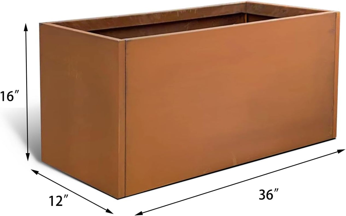 Corten Steel Corner Metal Planter Box Garden Steel Planter Pot for Patio Modern Farmhouse Rustic