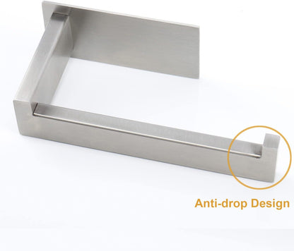 Toilet Paper Holder, Self Adhesive Tissue Holder Stainless Steel Rustproof Paper Roll Holder, No