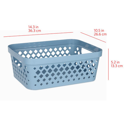 Glad Plastic Storage Basket Set, Value Pack of 6 | Open Storage Bins for Shelves, Bathroom, Pantry