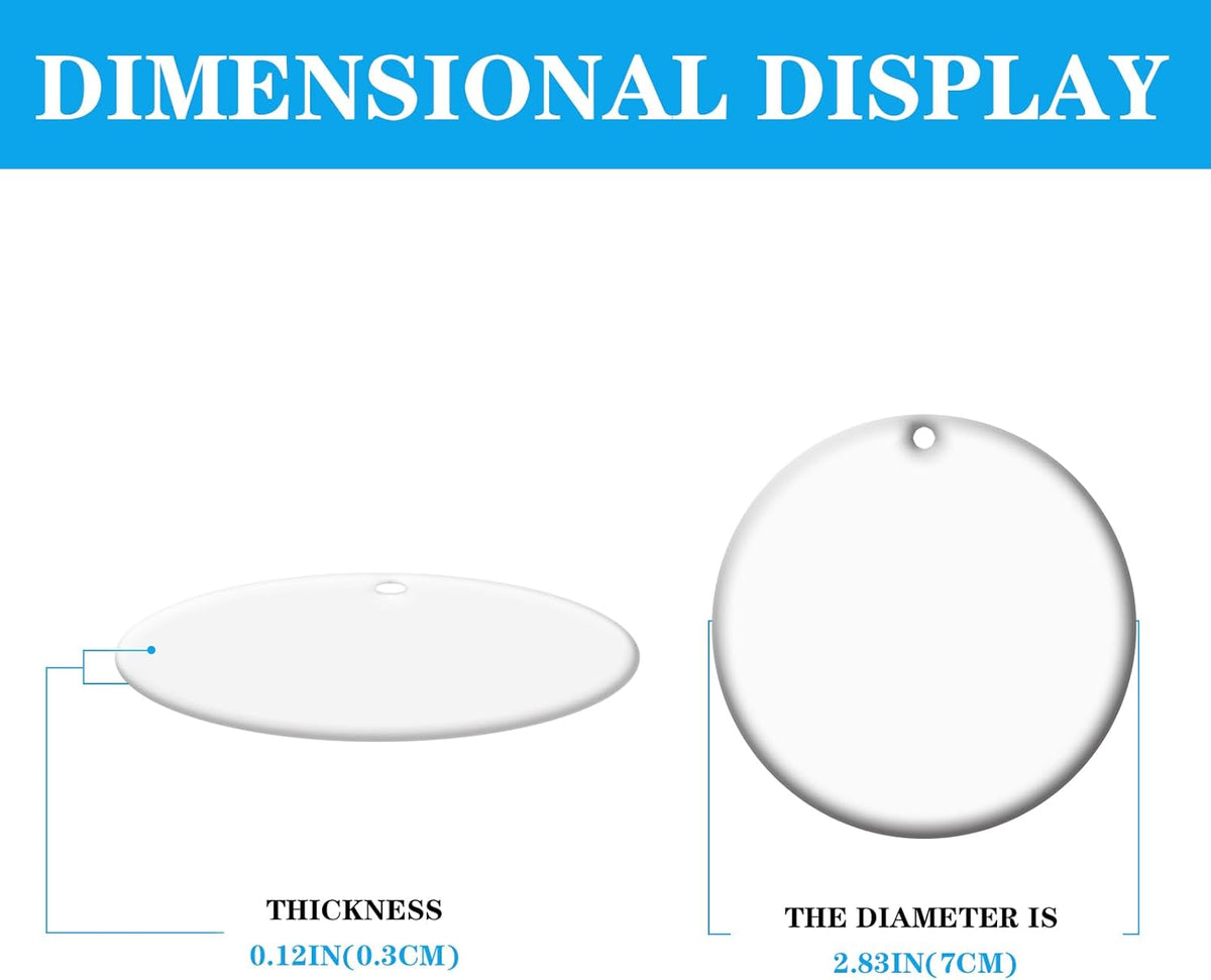 50 PCS Sublimation Ceramic Ornament Blank Round Two-Sided Printed White Ceramic Decoration Handmade