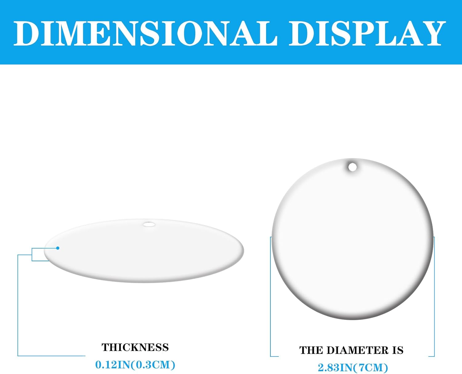 50 PCS Sublimation Ceramic Ornament Blank Round Two-Sided Printed White Ceramic Decoration Handmade