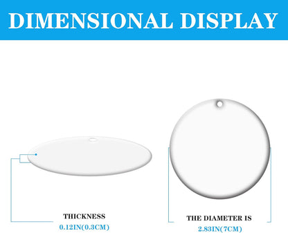 50 PCS Sublimation Ceramic Ornament Blank Round Two-Sided Printed White Ceramic Decoration Handmade