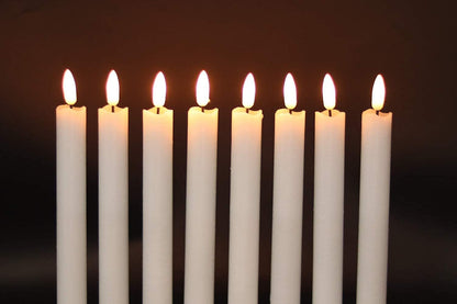 GenSwin Flameless White Taper Candles Flickering with 10-Key Remote, Battery Operated Led Warm 3D