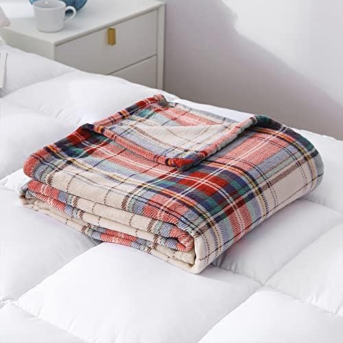 MERRYLIFE Tartan Plaid Print Throw Blanket Decorative Fleece Throw | Ultra-Plush Colorful | Couch
