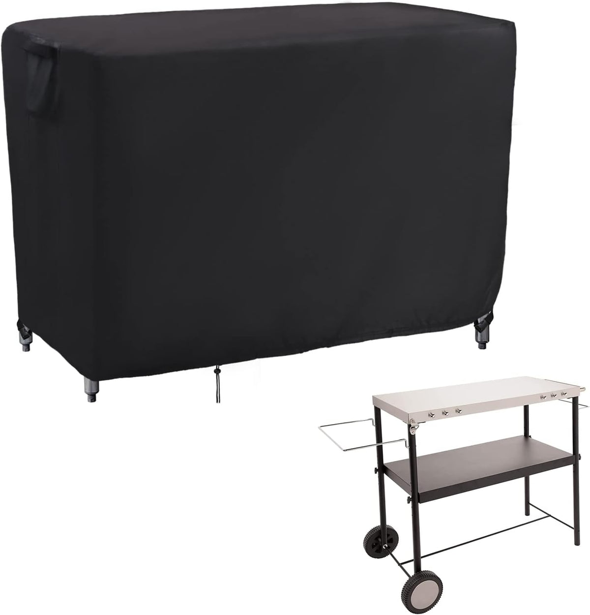 Kingling Outdoor Prep Table Cover for Cart Table, 52 inch Stainless Steel Metal Table Covers