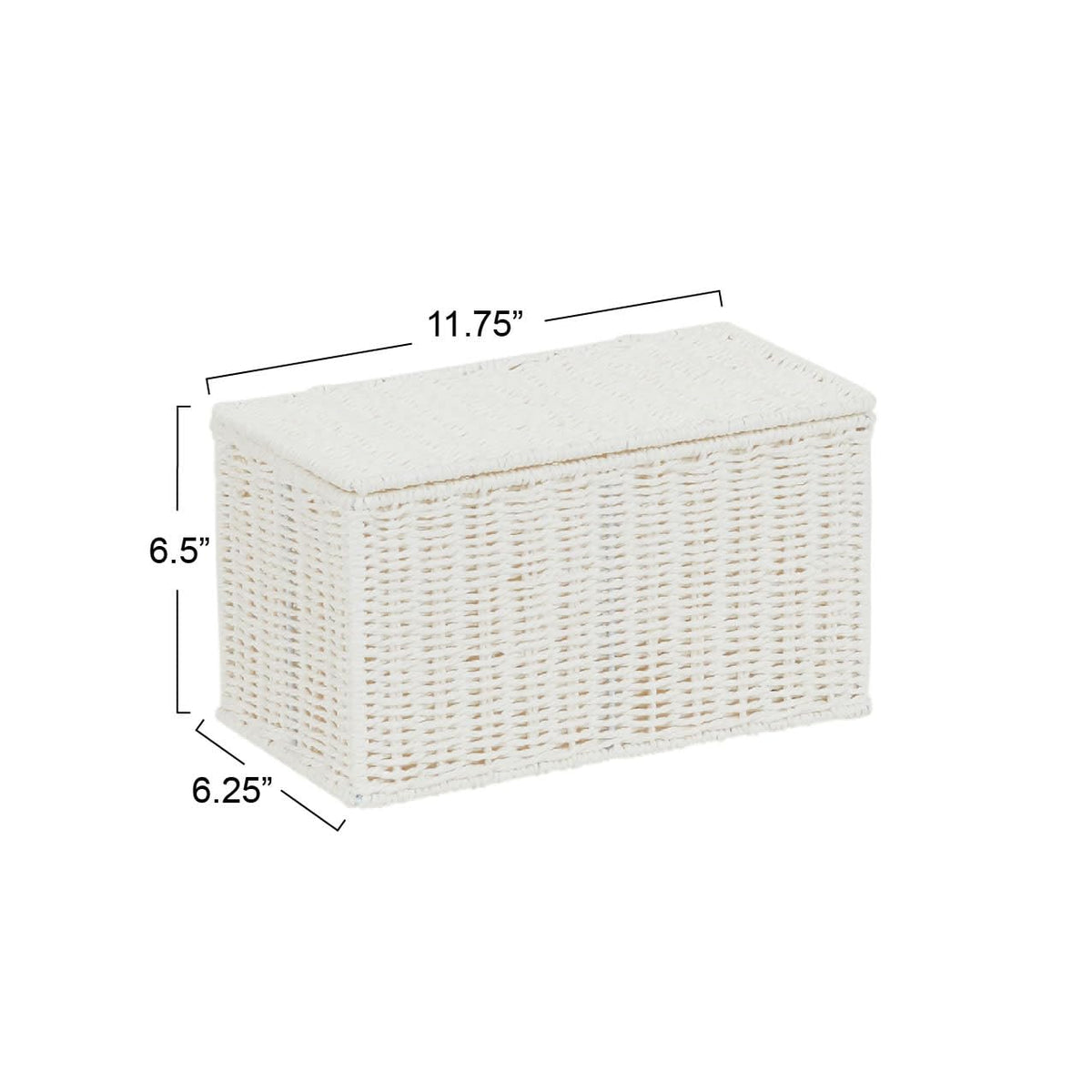 Household Essentials Small Wicker Basket with Lid, Multipurpose Storage Basket for Bathrooms