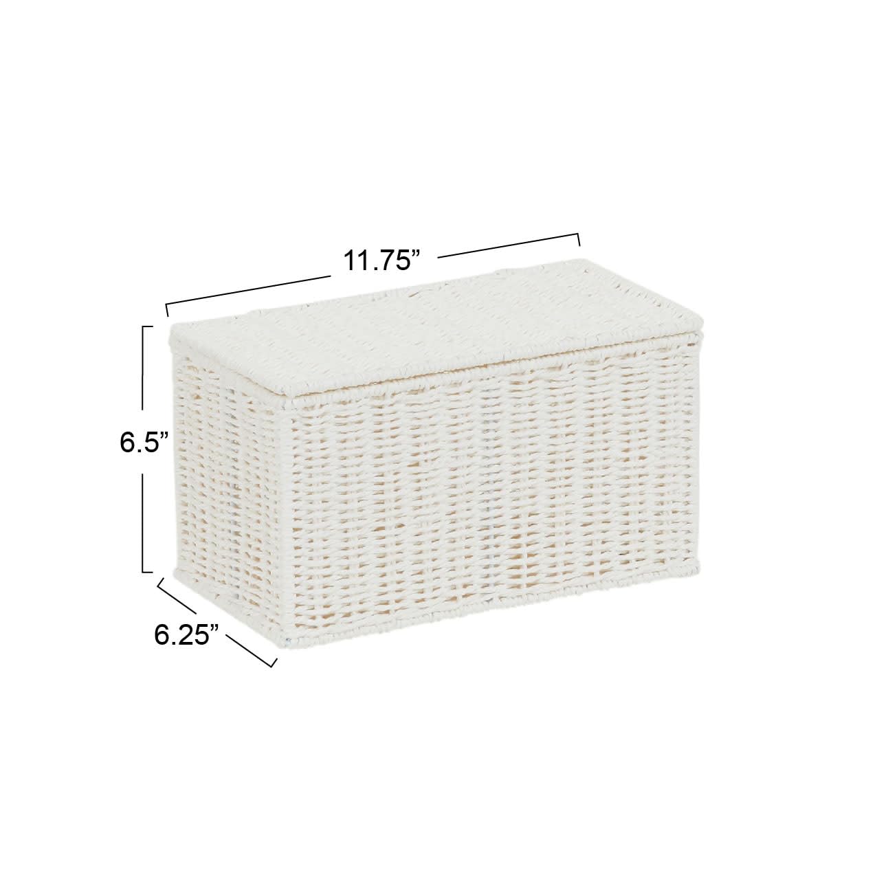 Household Essentials Small Wicker Basket with Lid, Multipurpose Storage Basket for Bathrooms