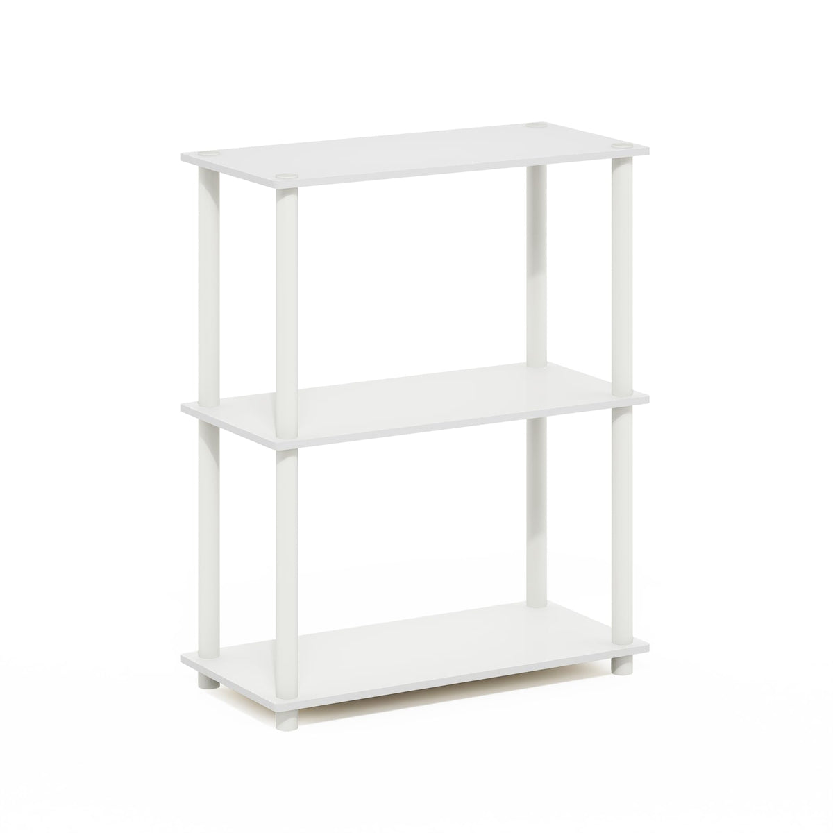 Furinno Turn-N-Tube Storage Shelves, 3-Tier Book Shelf, Corner Shelf, Toolless Open Shelves, for