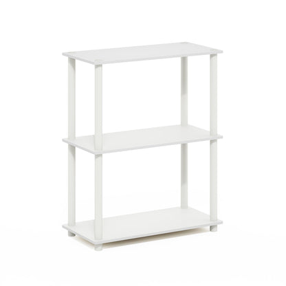 Furinno Turn-N-Tube Storage Shelves, 3-Tier Book Shelf, Corner Shelf, Toolless Open Shelves, for