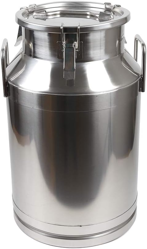 Stainless Steel Milk Can, 40L/10.6 Gallon Heavy Duty Airtight Storage Canister Milk Bucket with