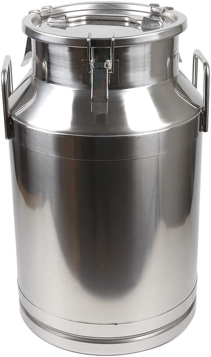 Stainless Steel Milk Can, 40L/10.6 Gallon Heavy Duty Airtight Storage Canister Milk Bucket with