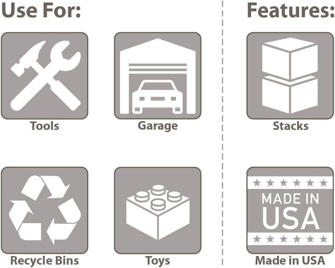 Akro-Mils 13017 Stak-N-Store Stackable Storage Bins, Heavy Duty Garage Storage Containers, Open