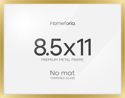 Homeforia Gold Diploma Frame 8.5 x 11, High End Metal 8.5x11 Certificate Frames, 11x8.5 Document