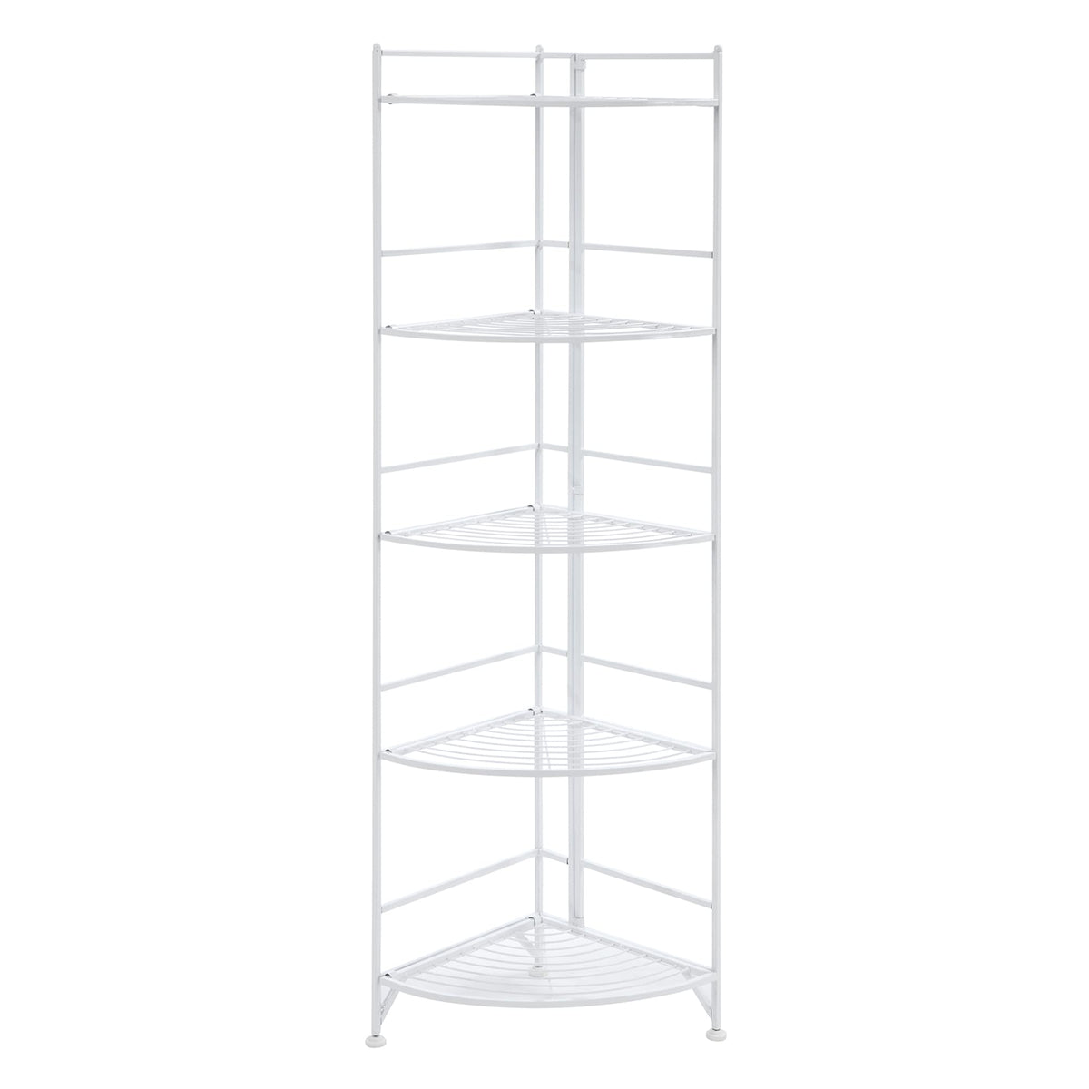 Convenience Concepts Xtra Storage Shelves - 5-Tier Corner Folding Metal Storage Shelves, Closet