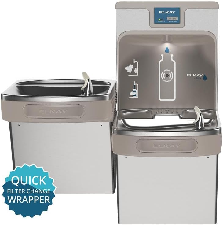 Elkay LZSTL8WSSP Enhanced Bottle Filler & Bi-Level ADA Cooler Refrigerated Stainless High Capacity