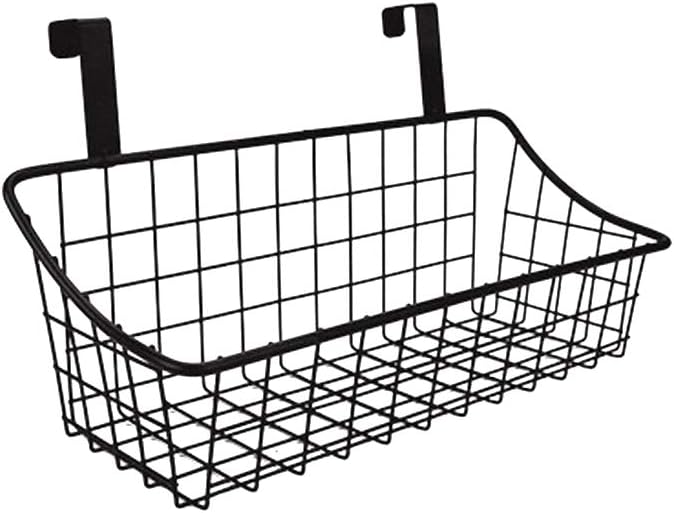 LeleCAT Basket with hook Grid Storage Basket, Hang it behind a door or on a railing, Over the