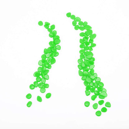 Glow Pebbles Green, 300 pcs Green Glowing Rocks for Outdoor Decor, Garden Lawn Yard, Aquarium