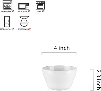 Selamica Ceramic Small Bowls Dessert Bowls 8oz Bouillon Cups for Dessert Soup Dipping Sauce Coffee