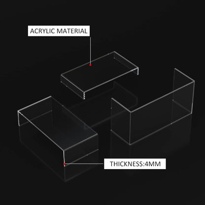 Acrylic Risers Display Stands 3pcs, Rectangular Dessert Table Display Set, Clear Display Shelf for