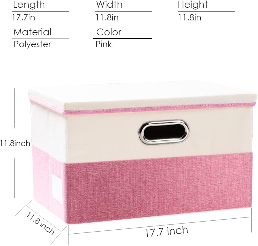 PRANDOM Large Collapsible Storage Bins with Lids [3-Pack] Fabric Foldable Storage Boxes Organizer