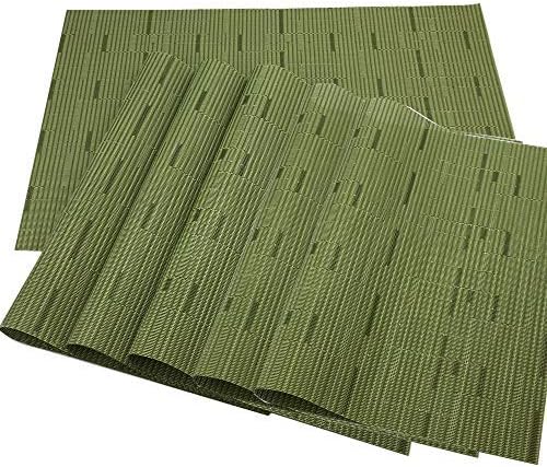 Red-A Placemats Set of 6 for Dining Table Heat-Resistant Washable Place Mats Woven Vinyl Kitchen