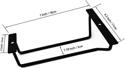 7 Inch Black Wine Glass Rack, Under Cabinet Wine Glass Holder, Wine Glass Hangers Under Shelf