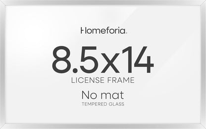 Homeforia 8.5 x 14 Marriage License Silver Frame, High End Metal 8.5x14 Marriage Certificate