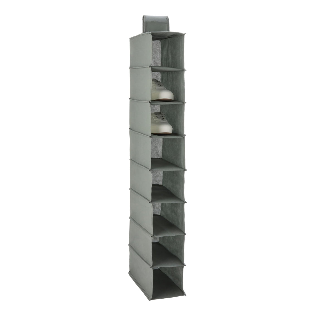 Amazon Basics 8-Tier Hanging Closet Shelf Shoe Organizer, Space Saving Storage, Foldable, 11.5 x 41