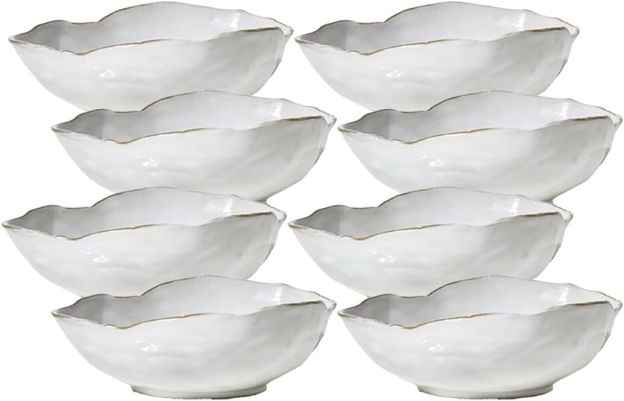 Serene Spaces Living Extra Large Free-Form Edge Glazed Ceramic Bowl - Fruit Basket, Dinnerware