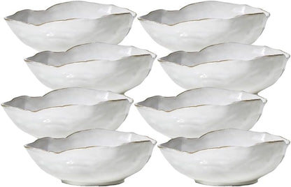 Serene Spaces Living Extra Large Free-Form Edge Glazed Ceramic Bowl - Fruit Basket, Dinnerware