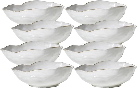 Serene Spaces Living Extra Large Free-Form Edge Glazed Ceramic Bowl - Fruit Basket, Dinnerware