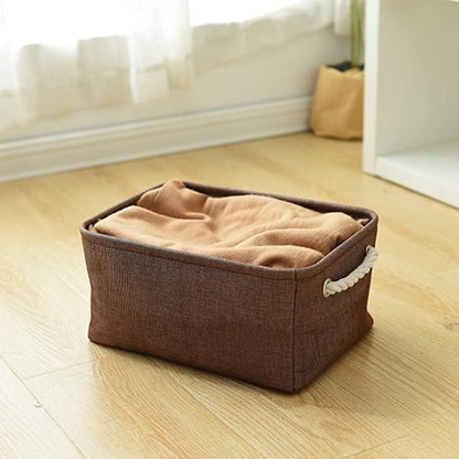 TheWarmHome Fabric Storage Basket for Home, Shelf, Closet - Canvas Bin for Dog Toys and Baby Items