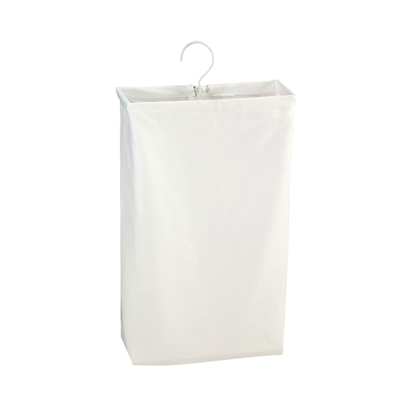 Household Essentials 148 Hanging Cotton Canvas Laundry Hamper Bag | White, 6" x 16" x 27" (Length x