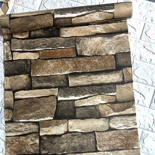 TUOKING Peel and Stick Stone Wallpaper Self-Adhesive Removable Wallpaper Home Decoration for