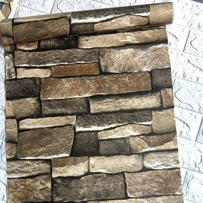 TUOKING Peel and Stick Stone Wallpaper Self-Adhesive Removable Wallpaper Home Decoration for