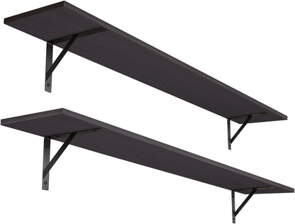DINZI LVJ Long Wall Shelves, 55.1Inch Wall Mounted Shelves Set of 2, Extra Large Floating Storage