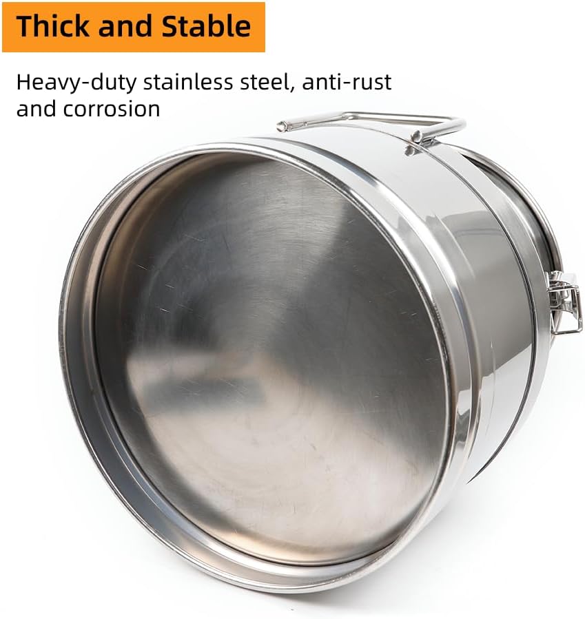 Stainless Steel Milk Can, 40L/10.6 Gallon Heavy Duty Airtight Storage Canister Milk Bucket with