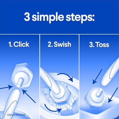All-in-One Disposable Toilet Wand Cleaning System with Refill Pads, No-Touch Toilet Brush Kit with