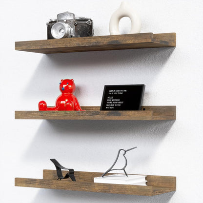 RICHER HOUSE 3 Set Floating Shelves for Wall Decor, Mounted Book Shelf, Nursery Picture Ledge With