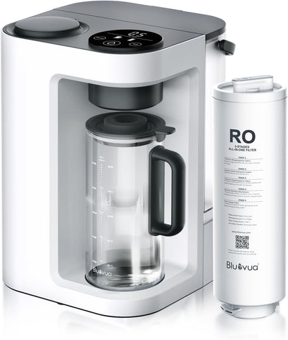Bluevua RO100ROPOT-LITE Countertop Reverse Osmosis Water Filter System, 5 Stage Purification, 3:1