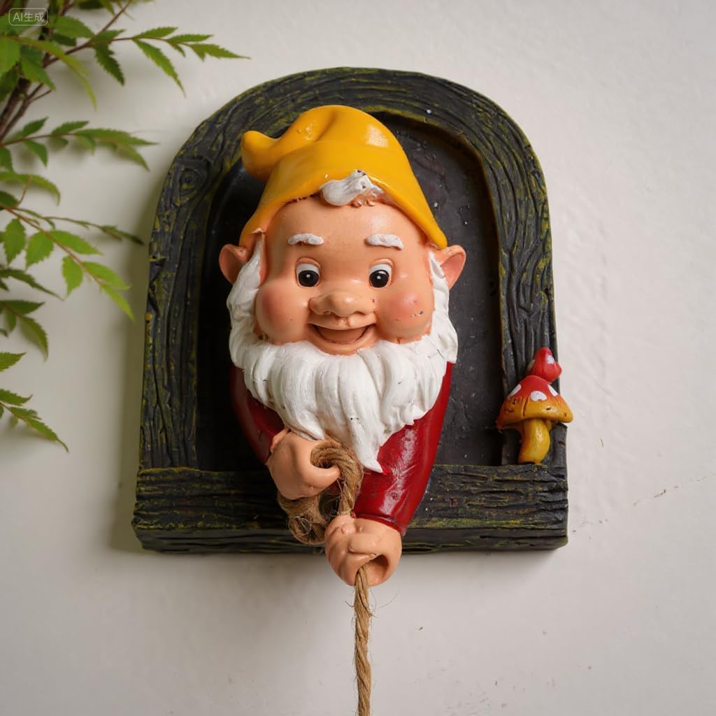 Elenon Climbing Gnomes Tree Faces Decor, Adorable Gnome Tree Hugger Fairy Garden Statue, Funny