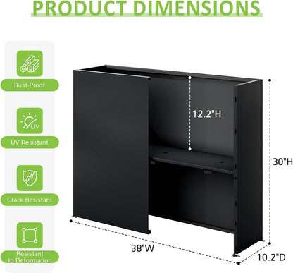 Planter Box Outdoor 38"W x 10.2"D x 30"H- Tall Rectangular Planters for Outdoor Patio/Porch