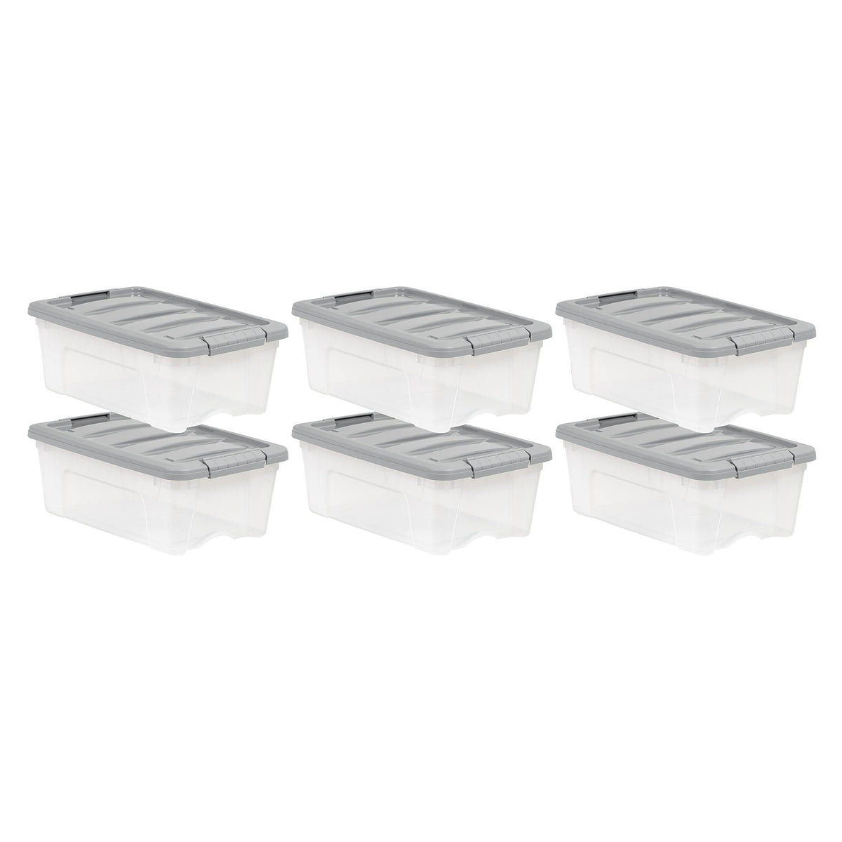 Amazon Basics Plastic Storage Containers with Secure Latching Lids, Stackable Organization Bins